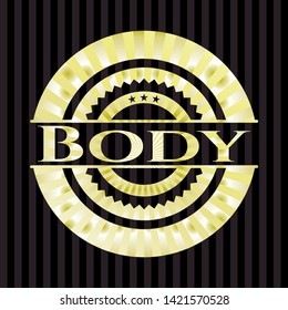 Body gold shiny emblem. Vector Illustration. Detailed.