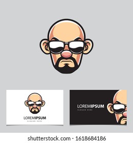 Body Guard Mascot Name Card Vector Template