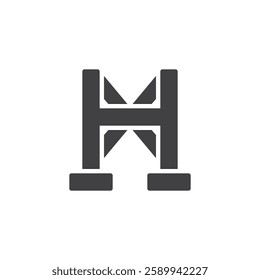 Body harness with straps vector icon. filled flat sign for mobile concept and web design. Safety Harness glyph icon. Symbol, logo illustration. Vector graphics