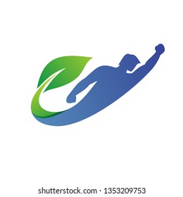 Body Health With Leaf Logo Vector