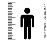 Body height vector icon. Meter, gauge illustration. Measuring a person