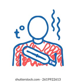body high temperature doodle icon sketch vector. body high temperature sign. isolated symbol illustration