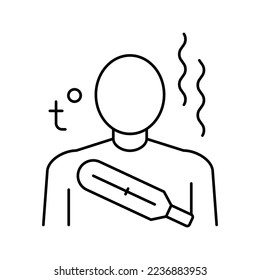 body high temperature line icon vector. body high temperature sign. isolated contour symbol black illustration