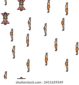 gráfico de figura de anatomía humana corporal vectorial de línea delgada transparente