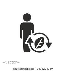 body human with cleansing process icon, detoxification organism, healthy lifestyle, flat symbol - vector illustration svg