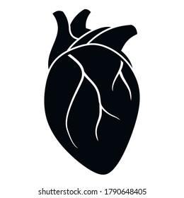 Icono corporal del corazón humano. Ilustración simple del icono del vector del corazón humano corporal para el diseño web aislado en fondo blanco