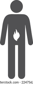 Body human with metabolic circulation icon, digestion icon black vector