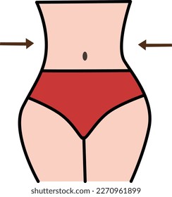 body icon with arrow and slimming