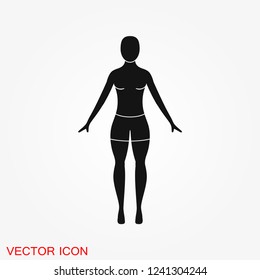 Body icon in flat minimal design. Concept illustration for web site. Sign, symbol, element.