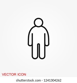 Body icon in flat minimal design. Concept illustration for web site. Sign, symbol, element.