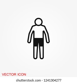 Body icon in flat minimal design. Concept illustration for web site. Sign, symbol, element.