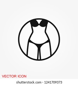 Body icon in flat minimal design. Concept illustration for web site. Sign, symbol, element.