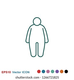Body icon in flat minimal design. Concept illustration for web site. Sign, symbol, element.