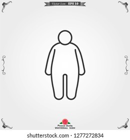Body icon in flat minimal design. Concept illustration for web site. Sign, symbol, element.