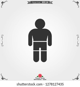 Body icon in flat minimal design. Concept illustration for web site. Sign, symbol, element.