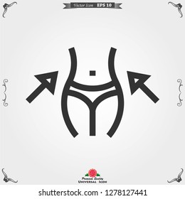 Body icon in flat minimal design. Concept illustration for web site. Sign, symbol, element.