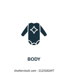 Body icon. Monochrome simple Body icon for templates, web design and infographics