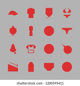 body icon set. vector set about nose, products, shirt and bikini icons set.