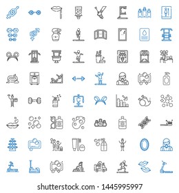 Body Icons Set. Collection Of Body With Treadmill, Kiss, Running, Ice Cream Truck, Soap, Bumper, Woman, Mirror, Toothbrush, Family, Dumbbell. Editable And Scalable Body Icons.