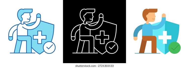 Icono de inmunidad corporal triplestyle Ilustración vectorial