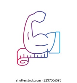 Icono universal de gradiente de línea de índice de cuerpo ui ux.