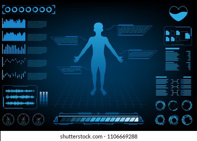 Body information futuristic design concept.Graph for analysis body and information.vector and illustration