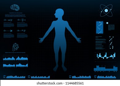 Body information futuristic design concept.Graph for analysis body and information.vector and illustration