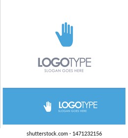 Body Language, Gestures, Hand, Interface, Blue Solid Logo with place for tagline. Vector Icon Template background