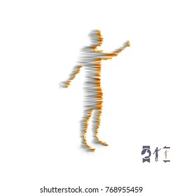 Body language and gestures of a man. Concept communication. Vector illustration.