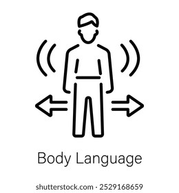 Body language icon in linear style 