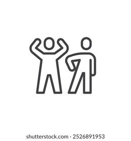 Body Language line icon. linear style sign for mobile concept and web design. Person with different body postures outline vector icon. Symbol, logo illustration. Vector graphics