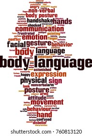 Body Language Word Cloud Concept. Vector Illustration