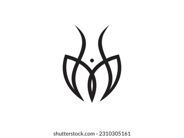 body with leaf beauty skin care logo design
