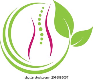 Body and leaves, orthopedics and women doctor logo 