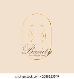 body line vector design with elegant and luxurious gold color.  design for beauty logo, fashion, body, woman