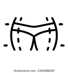 Body liposuction icon outline vector. Fat skin. Female after