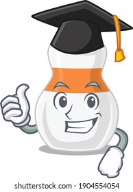 Body lotion caricature picture design with hat for graduation ceremony. Vector illustration