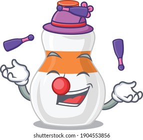 A body lotion cartoon design style love playing juggling. Vector illustration