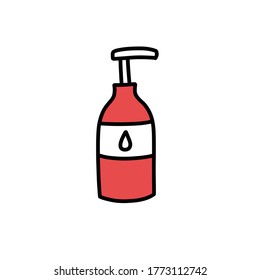 body lotion doodle icon, vector illustration