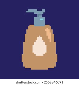body lotion pixel art, vector illustration on isolated background.
