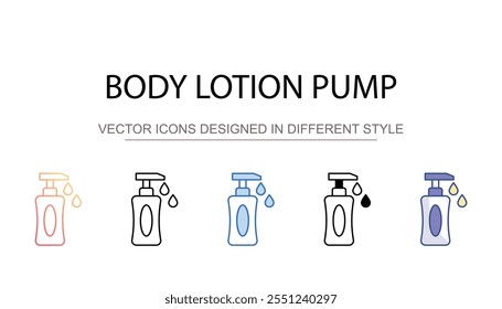 Body Lotion Pump icon design with white background stock illustration