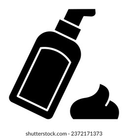 Body lotion solid icon. Cosmetic bottle vector illustration isolated on white. Skin care glyph style design, designed for web and app. Eps 10