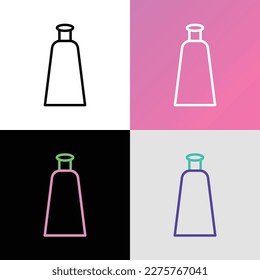 Body lotion thin line icon. Cosmetic treatment. Plastic tube. Modern vector illustration for beauty shop.