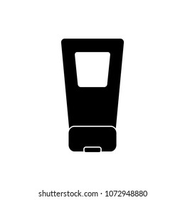 Body lotion tube, moisturizer vector icon black