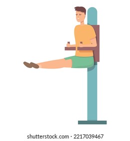 Body machine exercise icon cartoon vector. Street workout. Outdoor equipment