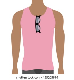 Body of man sunglasses