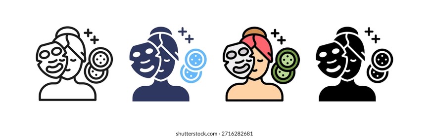 Body Mask Symbol Mehrere Vektorgrafiken