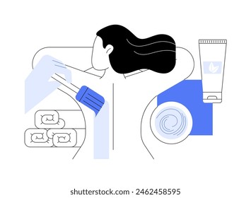 Body mask isolated cartoon vector illustrations. Young woman receives cleansing mask to her body, appearance, skin treatment in a salon, beauty procedures, relaxation process vector cartoon.