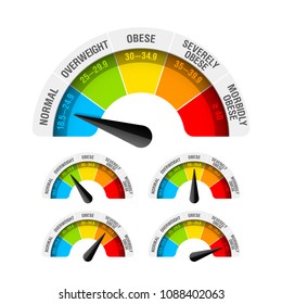 Índice de masa corporal, gráfico de clasificación bmi, ilustración vectorial