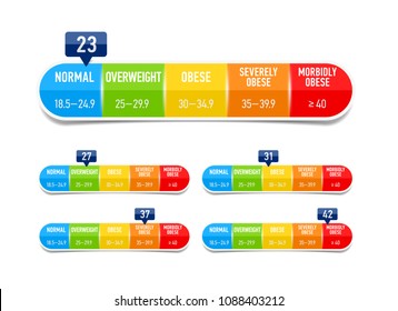 Body-Mass-Index, bmi-Klassifizierungsdiagramm, Vektorgrafik